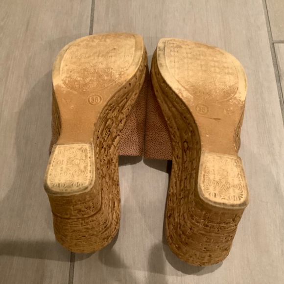 Made in Italy tan wedge sandals - Picture 5 of 6